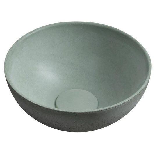 MINOR Betonwaschbecken zum Aufsetzen, Durchmesser 26cm, Grün matt