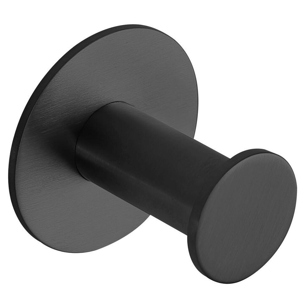 X-ROUND BLACK Haken Selbstklebend, Schwarz matt