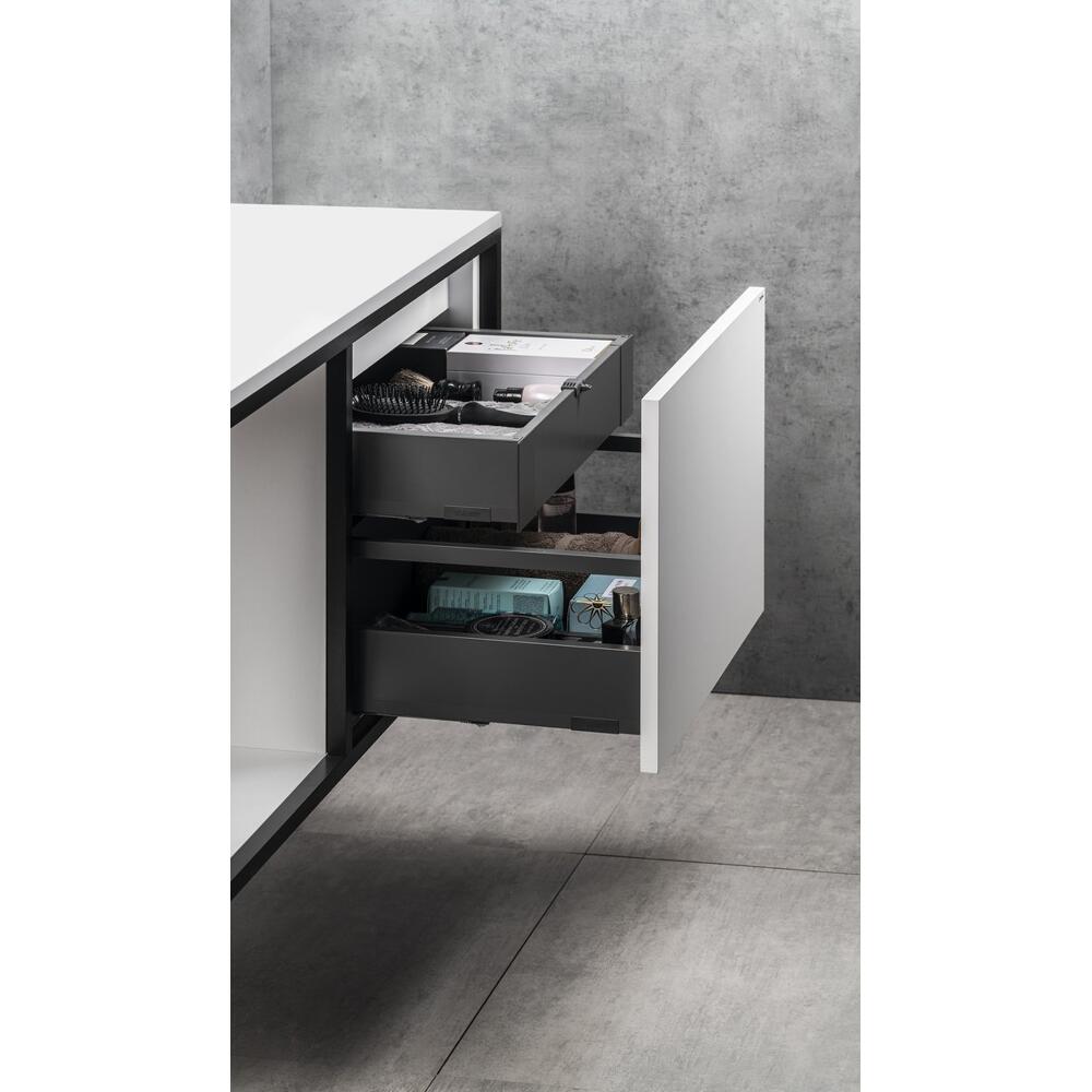 Badmöbelset SKARA 100, schwarz matt / weiß matt