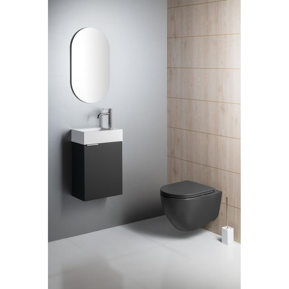 INFINITY Hänge-WC, spülrandlos, 36,5x53cm, Anthrazit