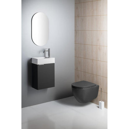INFINITY Hänge-WC, spülrandlos, 36,5x53cm, Anthrazit