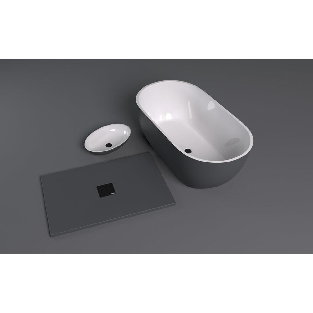 FLEXIA Gussmarmor-Duschwanne 130x90cm, Anthrazit matt