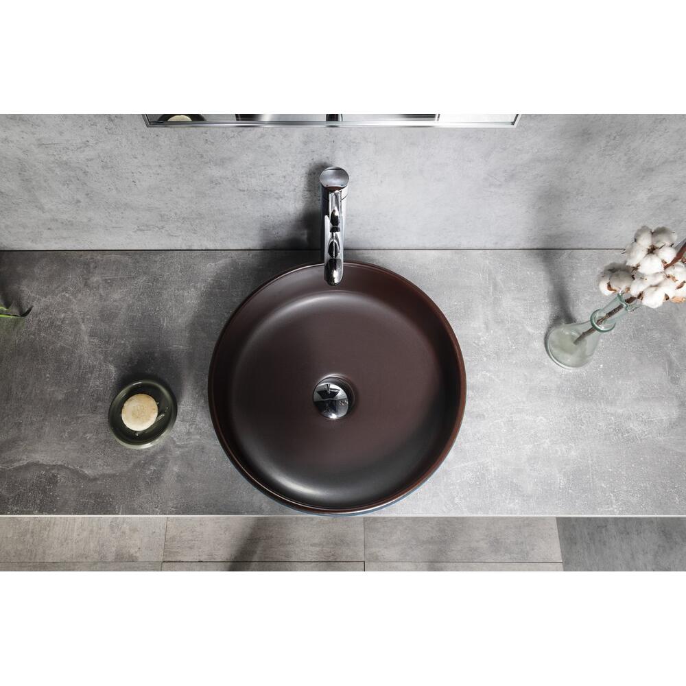 PRIORI Keramik-Waschtisch Ø 41 cm, Blau/Braun