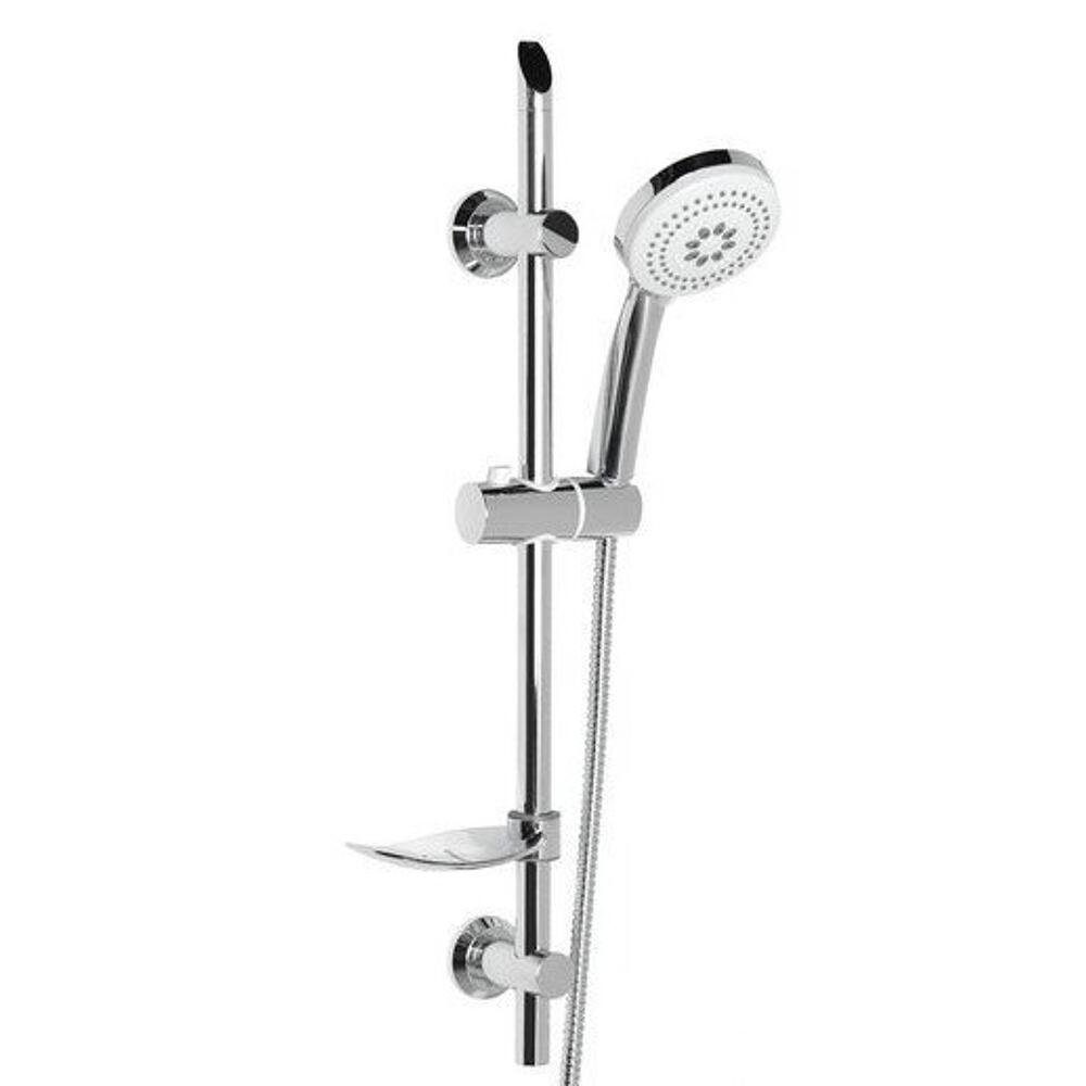 SUNRA Brauseset mit Seifenschale, verschiebbarer Brausehalter, Chrom
