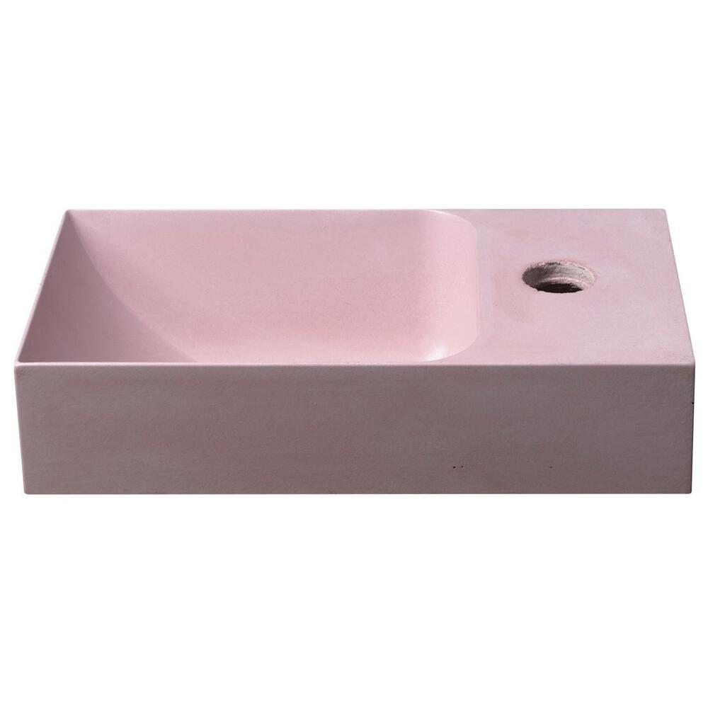 PICCOLINO Beton-Waschbecken 30,8x10x17cm, Armaturloch rechts, Rosa