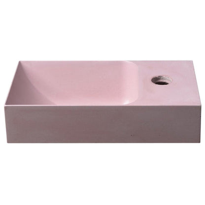 PICCOLINO Beton-Waschbecken 30,8x10x17cm, Armaturloch rechts, Rosa