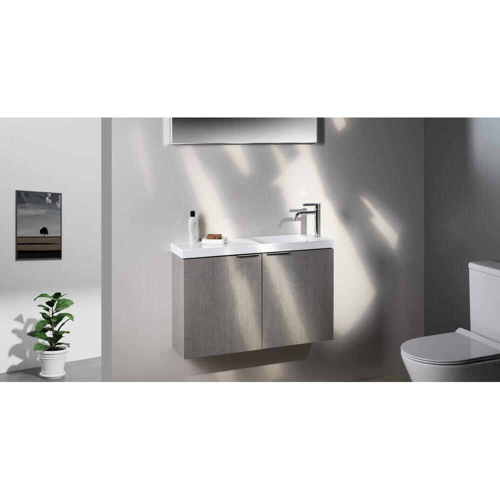AGOS Gussmarmor-Waschtisch 80x22cx11cm, weiß, links/rechts