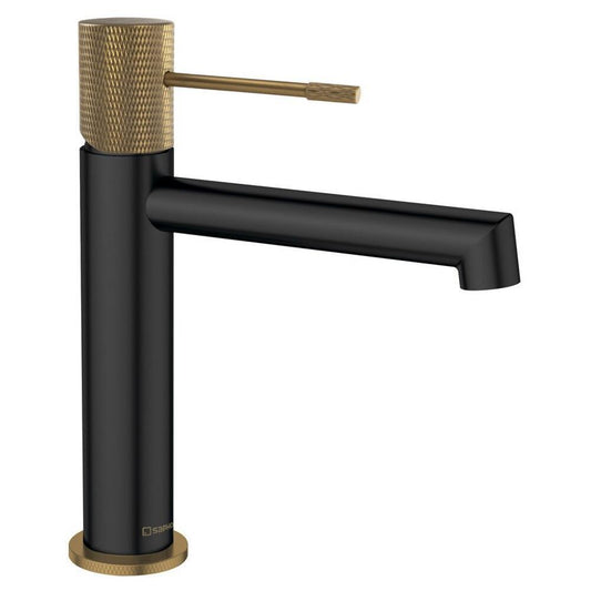 SOLARIS Waschtischarmatur, Schwarz/Gold matt
