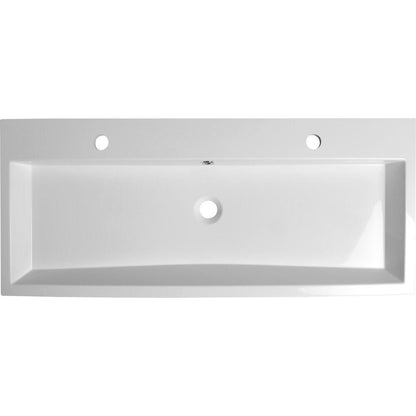 ORINOKO Waschtisch, Marmor, 100x42 cm, 2 Armaturlöcher,  Weiß