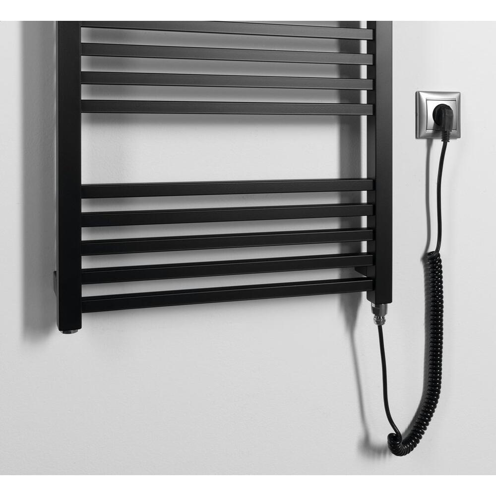 METRO-E Elektrischer Badheizkörper, gerade, 500x1340 mm, 500 W, Schwarz matt