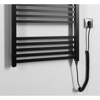 METRO-E Elektrischer Badheizkörper, gerade, 500x1340 mm, 500 W, Schwarz matt