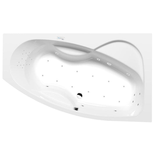 MAMBA R Whirlpool-Badewanne, 160x95x44cm, Highline Hydro-Air, Chrom