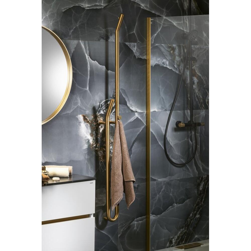 DUOPASSO Handtuchtrockner elektrisch mit Zeitschaltuhr, 122x1700mm, 45 W, Gold matt