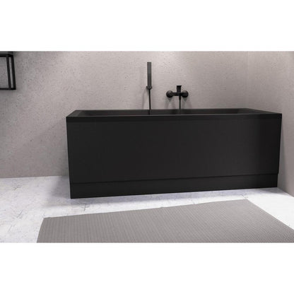 PLAIN Frontschürze 170x59cm, Schwarz matt, Rechts