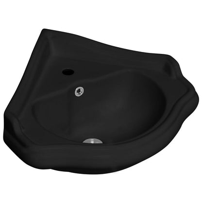 RETRO Keramik-Eckwaschtisch 57,5x58cm, schwarz matt