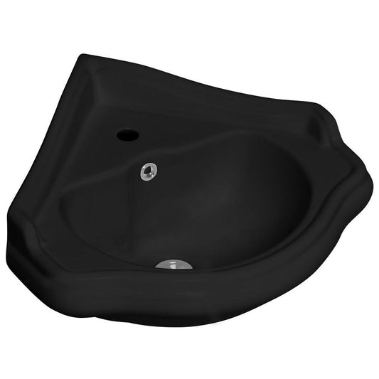 RETRO Keramik-Eckwaschtisch 57,5x58cm, schwarz matt