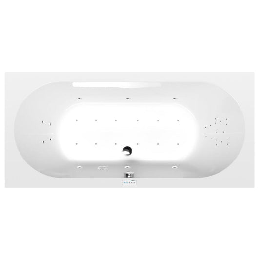 LEVANA Whirlpool-Badewanne, 170x80x39cm, Highline Hydro-Air, Chrom