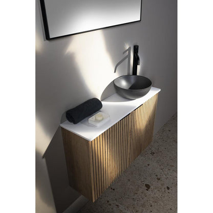 MINOR Betonwaschbecken zum Aufsetzen, Durchmesser 26cm, Anthrazit matt