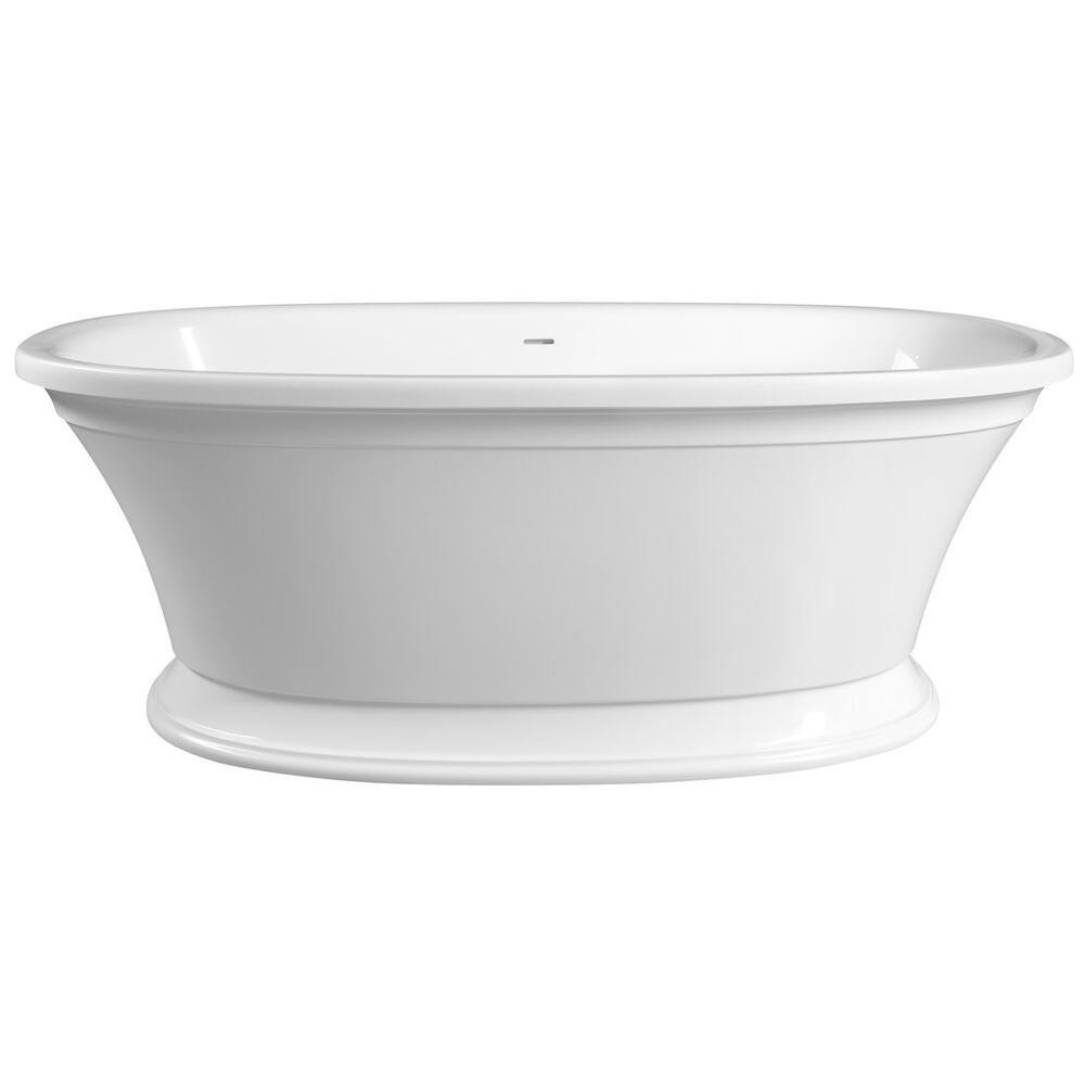 VELIA Gussmarmor-Badewanne 167x83x62,5cm, weiß