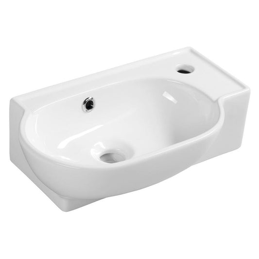 YUMO Keramik-Eckwaschbecken 45x28cm, Weiß