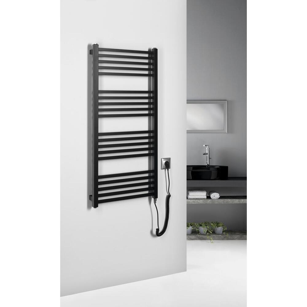 METRO-E Elektrischer Badheizkörper, gerade, 500x1060 mm, 400 W, Schwarz matt