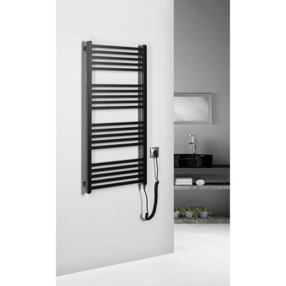 METRO-E Elektrischer Badheizkörper, gerade, 500x1060 mm, 400 W, Schwarz matt