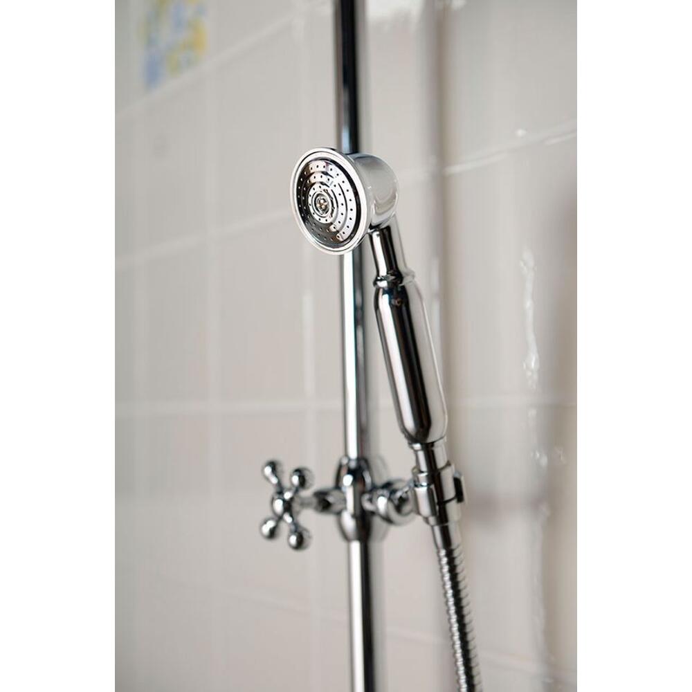 VANITY Duschsäule mit Armaturenanschluss, Kopf- und Handbrause, Chrom