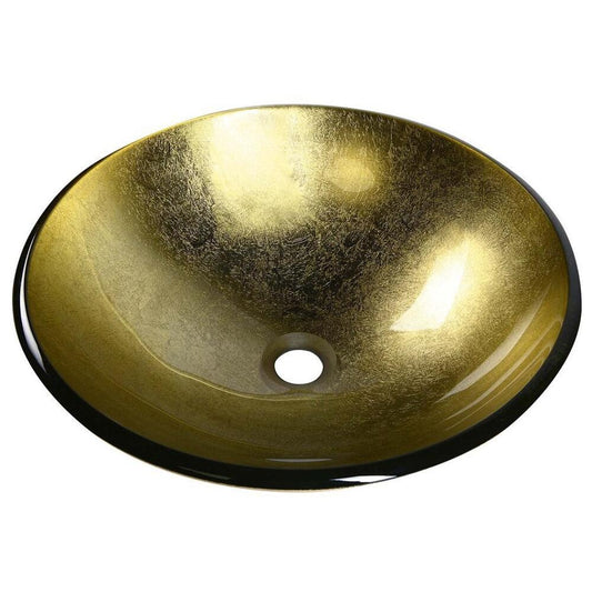 SHAY Aufsatzwaschtisch, Glas, Ø 42 cm, Gold