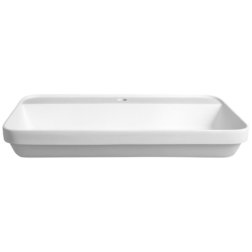 BRAHEA Einbauwaschbecken, Rockstone, 75x39 cm, Weiß matt