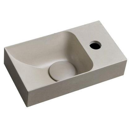 PICCOLINO Beton-Waschbecken 30,8x17cm, Wasserhahn rechten, Sand matt