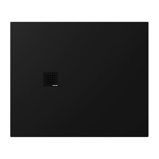 TRENECA Gussmarmor-Duschwanne 120x100cm, schwarz matt