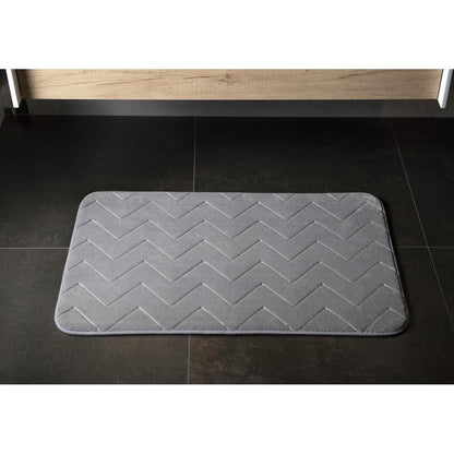 MOUSSE Badematte, 50x80cm, 100% Polyester, Anti-Rutsch, Grau