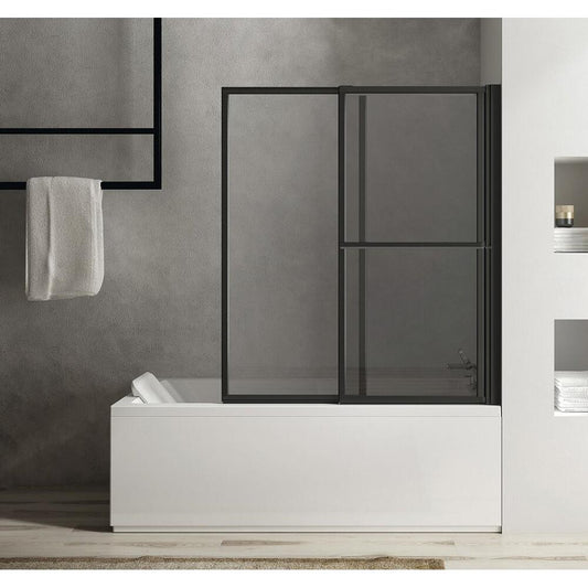 OLBIA Duschabtrennung, 123x140cm, schwarz matt, Klarglas