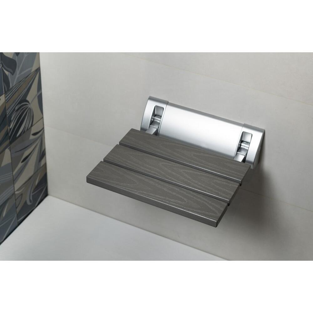 Duschklappsitz 32x32,5cm, WPC, Grau