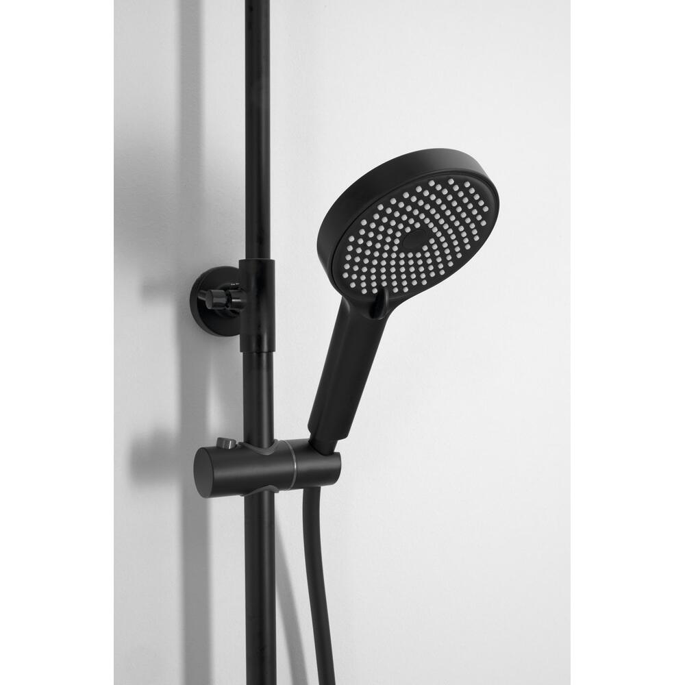 Duschsäule mit Hebelarmatur, schwenkbarer Einlauf, Schwarz matt