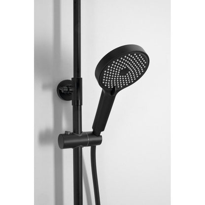 Duschsäule mit Hebelarmatur, schwenkbarer Einlauf, Schwarz matt