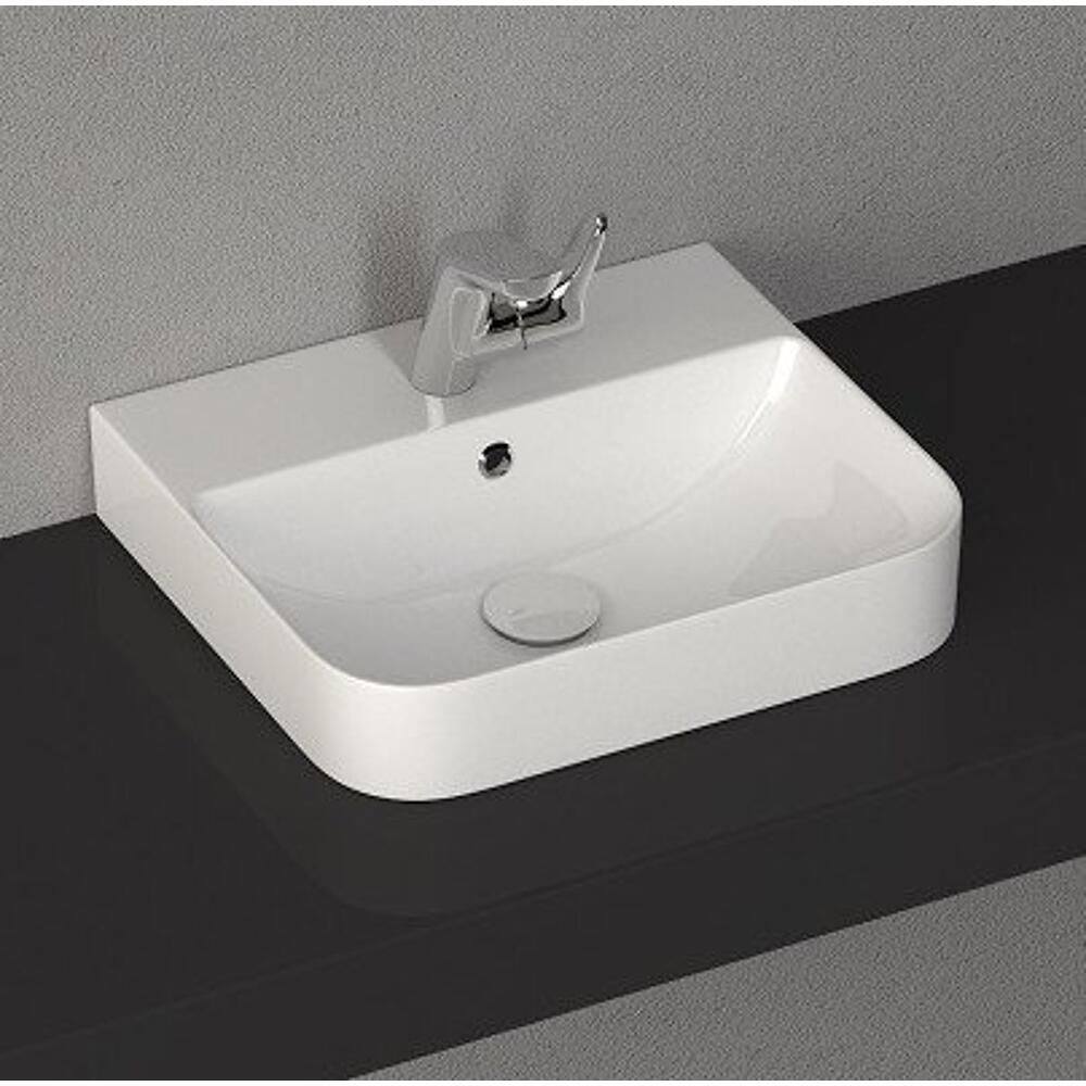 SOTT AQUA Keramik-Waschtisch zum Einbauen, 48x42cm, weiss