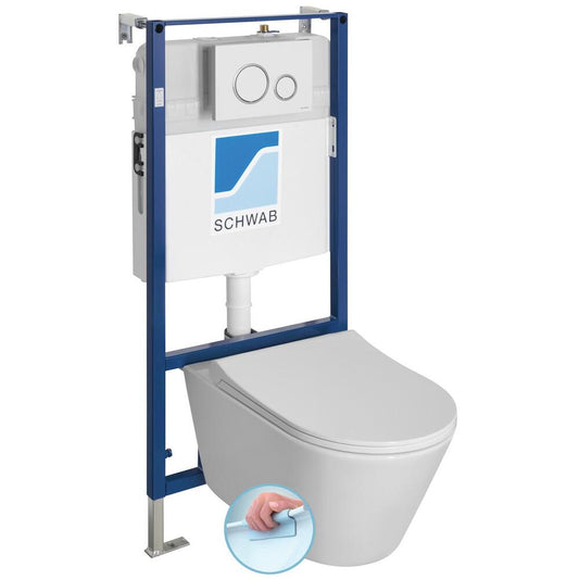 AVVA Spülrandloses Wand-WC mit UP-Spülkasten, weiß