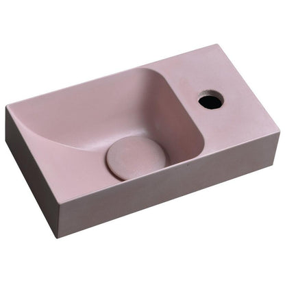 PICCOLINO Beton-Waschbecken 30,8x10x17cm, Armaturloch rechts, Rosa