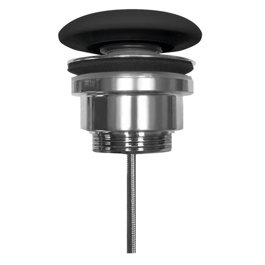 Ablaufgarnitur 5/4“, click-clack, Keramik-Stopfen, 5-65mm, Schwarz matt