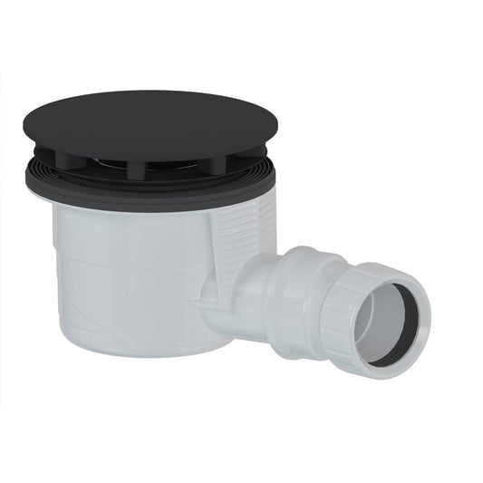 Duschwannensiphon, Durch. 90mm, DN40, Schwarz matt Abdeckung