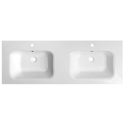 ARECA Gussmarmor-Doppelwaschtisch 141x51,5cm, weiß