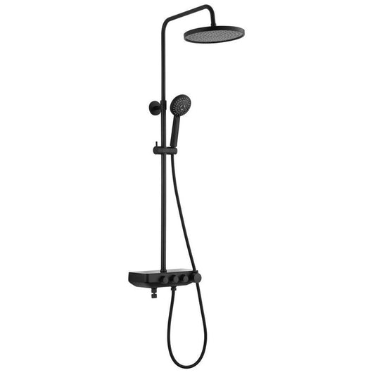 FARRAO Duschsäule mit Armatur, Schwarz matt
