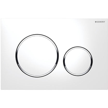 GEBERIT SIGMA20 Betätigungsplatte für 2-Mengen-Spülung, weiss Glanz/Chrom