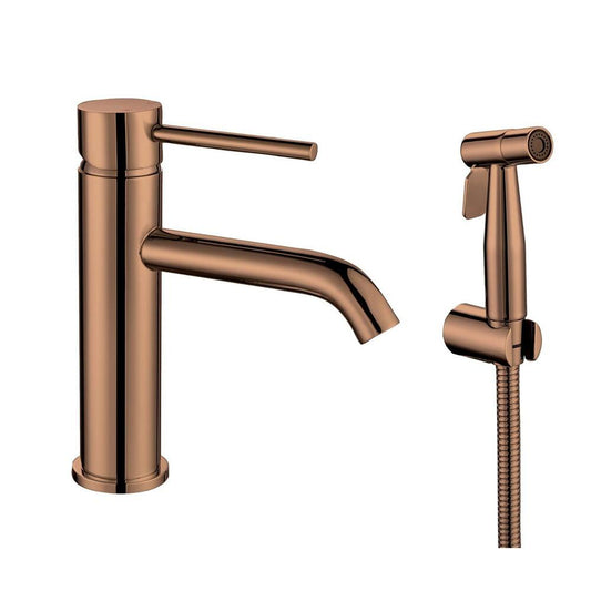 RHAPSODY Waschtischarmatur mit WC-Handbrause, Kupfer matt