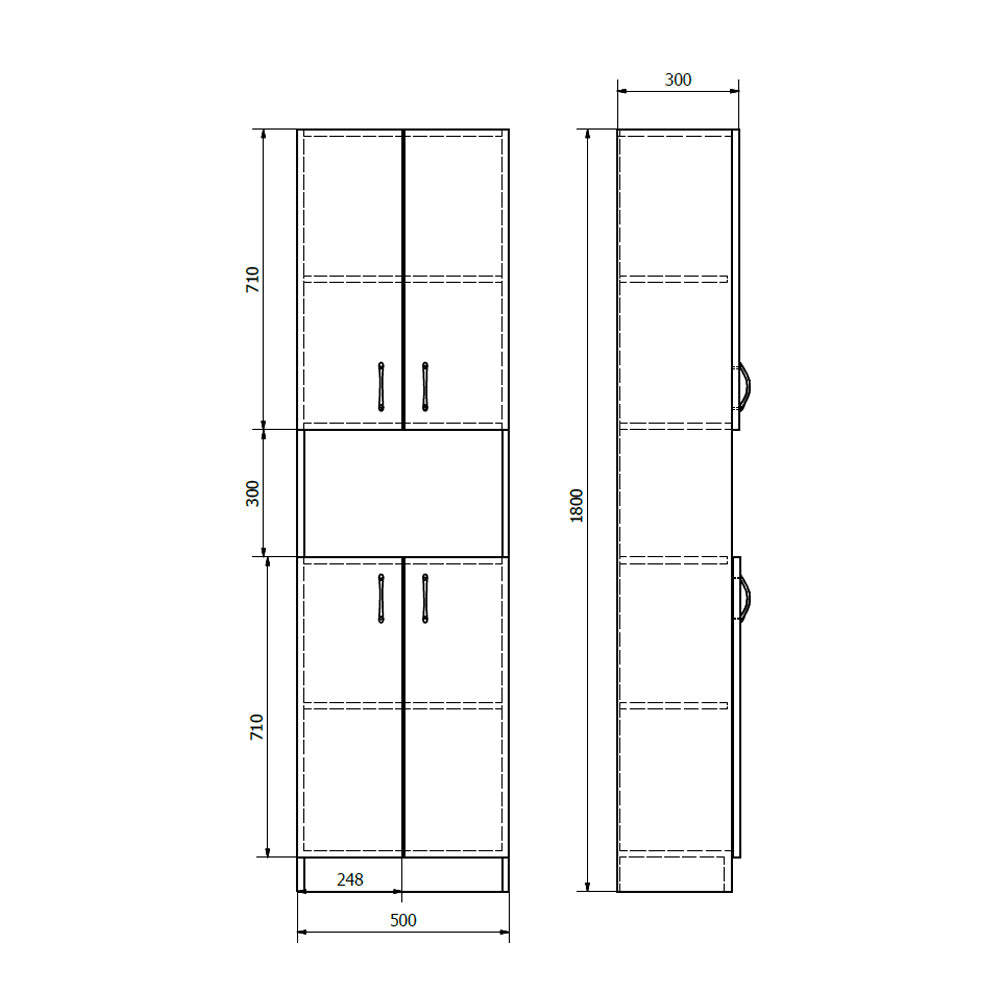 SIMPLEX ECO Hochschrank 50x180x30cm