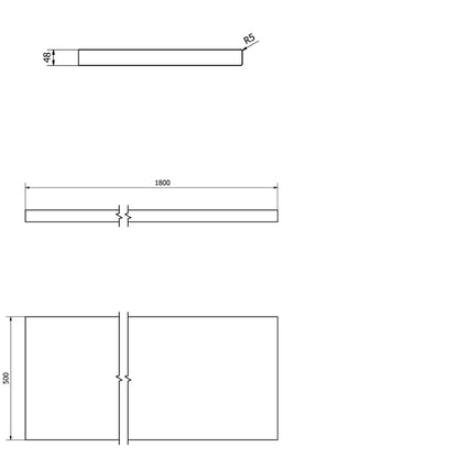 AVICE Platte 180X50cm, Eiche altweiß