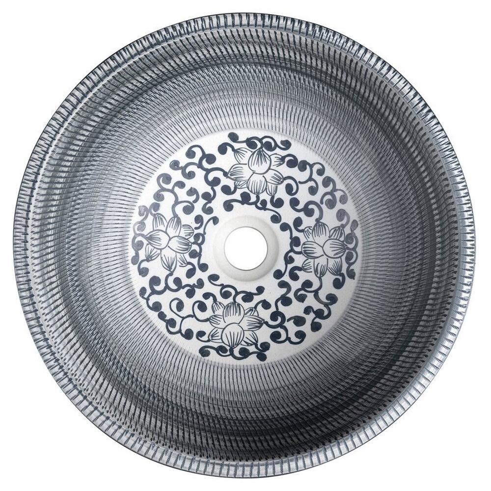 PRIORI Keramik-Waschtisch Ø 41 cm, blaues Muster
