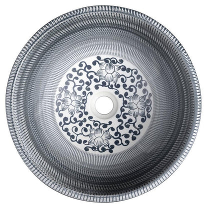 PRIORI Keramik-Waschtisch Ø 41 cm, blaues Muster