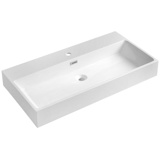 AQUATIC Waschtisch, Gussmarmor, 90x46cm, Weiß
